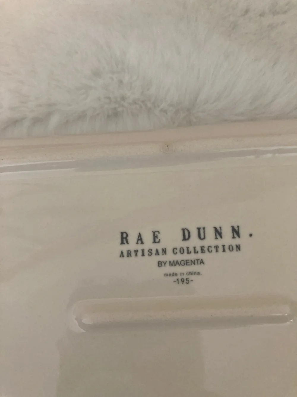 Rae Dunn Ceramic Tray with Black 